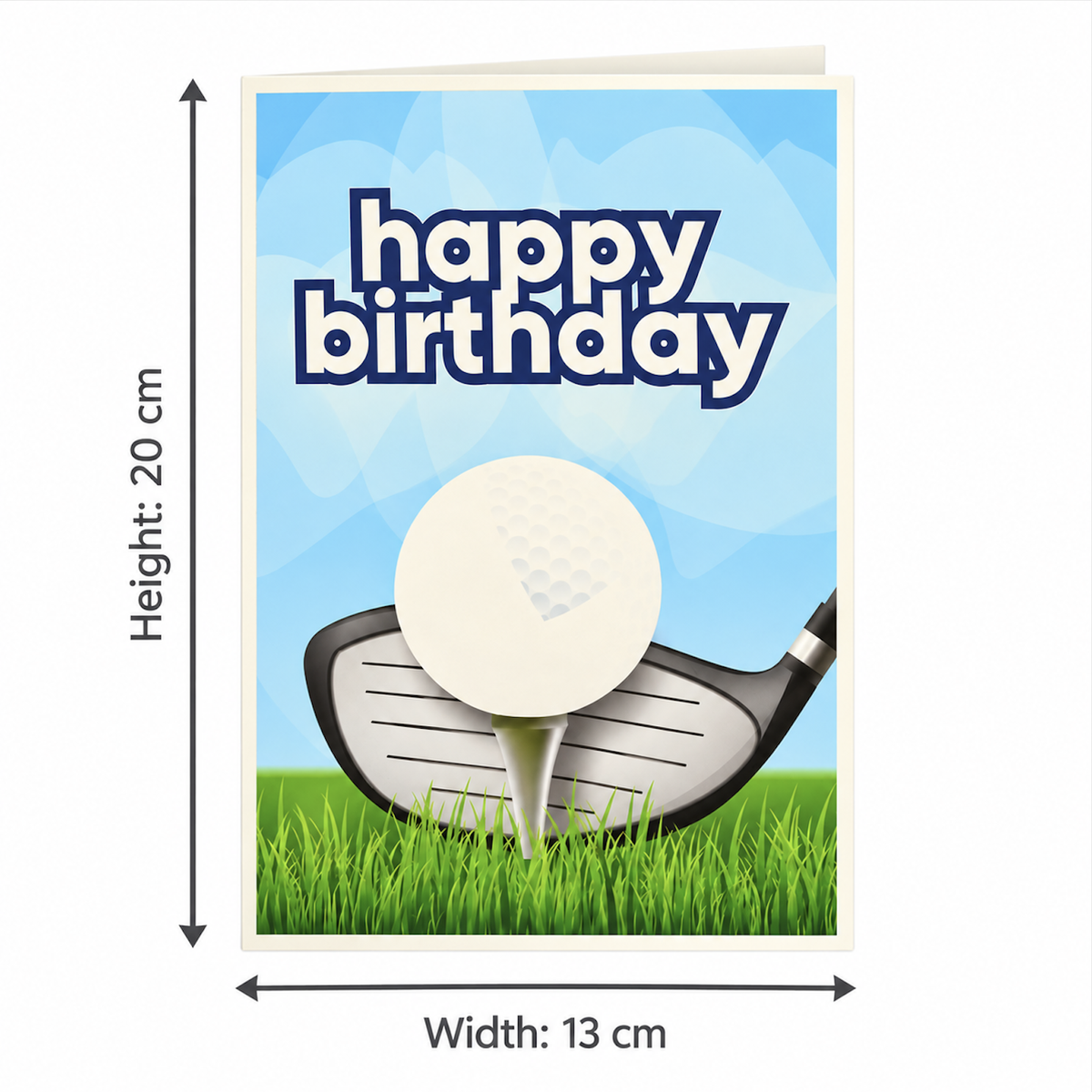 Golf-Themed Happy Birthday Card
