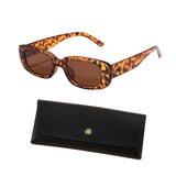 Women Square Frame Casual Sunglasses With Pouch - Brown