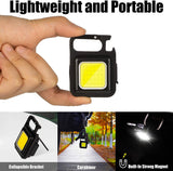 2 x Rechargeable Key-chain COB Light with Bottle Opener