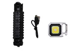 Mini COB LED Rechargeable 6 Mode Magnetic Keychain Light with Pulse Modes