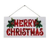CABS - Xmas Wooden Sign Ornaments - Merry Christmas