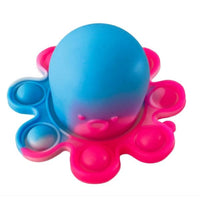 Fidget Octopus Reversible Popping Toy Smile/Frown - Pink n Blue