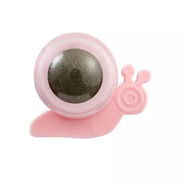 Snail Plastic Catnip Ball Toy for Cats - Pink
