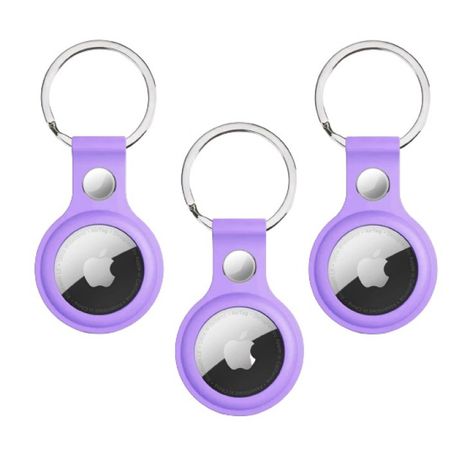 Silicone Apple AirTag - Keyring/Case/Cover - 3 Pack - Purple