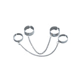 Ring With Chain - 4-Piece - Silver