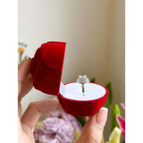 Velvet Red Rose Ring Box
