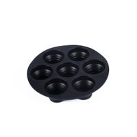 BPA Free Silicone Air Fryer, Oven, Microwave Cake, Cupcake, Egg bites, Pan - Black Black