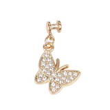 Butterfly Rhinestone Watch Strap Charm - Pink