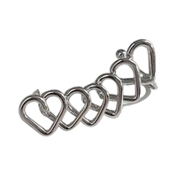 Heart Design Ear Climber. Silver - Silver Silver