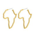 Africa Shaped Earrings - Gold Gold