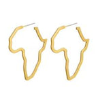 Africa Shaped Earrings - Gold Gold