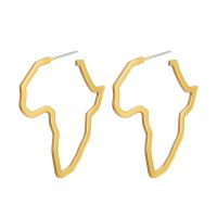 Africa Shaped Earrings - Gold Gold