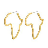 Africa Shaped Earrings - Gold Gold