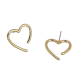 Heart Stud Earrings - Silver
