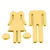 2pcs Unisex Bathroom mirror Signage - Black