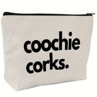 Funny Tampon And Sanitary Pad Bag- Coochie Corks - White White