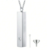 1pc Urn Necklace For Ashes For Men And Women - Black