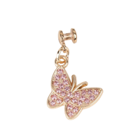 Butterfly Rhinestone Watch Strap Charm - Pink Pink