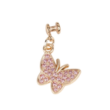 Butterfly Rhinestone Watch Strap Charm - Pink Pink