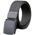 Travel Belt With Plastic Buckle Not detected by Metal Detector - Unisex - Black