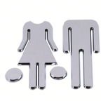 2pcs Unisex Bathroom mirror Signage - Black