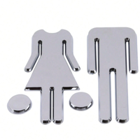 2pcs Unisex Bathroom mirror Signage - Black