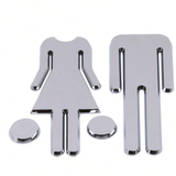 2pcs Unisex Bathroom mirror Signage - Black