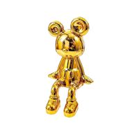 2 Piece Cartoon-Style Sitting Figurines - Gold Gold