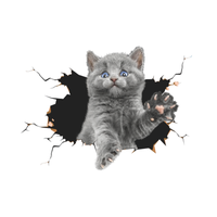 Kitten 3D Window Decal - White