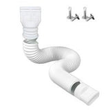Flexible Rain Gutter Drain Downspout Extender for Garden Yard - White White