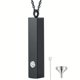1pc Urn Necklace For Ashes For Men And Women - Black Black