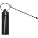 Aluminum Snuff Bottle with Attached Spoon - Black Black