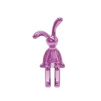 Modern 2-Piece Plastic Rabbit Figurines - Pink Pink