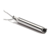 Vape Quit Smoking Mindfulness Necklace - Anxiety Relief Breathing Pendant - Silver Silver