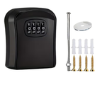 Key lock box, combination lock box wall mounted waterproof key storage lock - Black Black