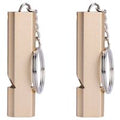 Double-Hole Emergency Survival Whistle With Keychain - 2 Piece - Gold Gold