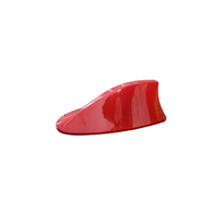 Universal FM Radio Shark Fin Car Antenna Aerial Roof Signal Enhancer - Red Red