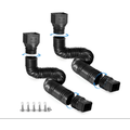 2-Pack Rain Gutter Downspout Extensions Flexible, Drain Downspout Extender - Black Black