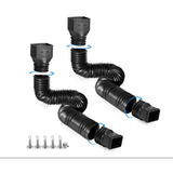 2-Pack Rain Gutter Downspout Extensions Flexible, Drain Downspout Extender - Black Black