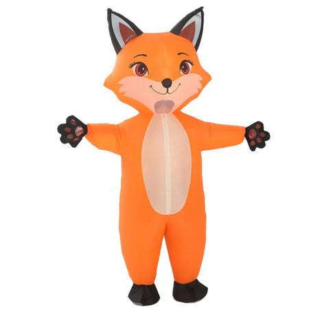 Inflatable Fox Costume for Adults - Orange & Black Furry
