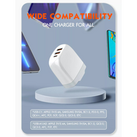 LDNIO - A3511Q - 3 Port Wall Charger With iPhone Cable 65W - White
