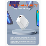 LDNIO - A3511Q - 3 Port Wall Charger With iPhone Cable 65W - White