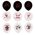 Horror Halloween Balloon Set - Bloodstains And Horror Phrases - 12-Inch