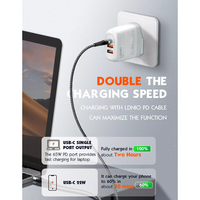 LDNIO - A3511Q - 3 Port Wall Charger With iPhone Cable 65W - White