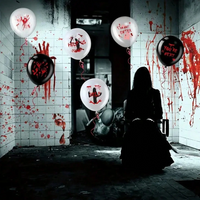 Horror Halloween Balloon Set - Bloodstains And Horror Phrases - 12-Inch