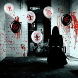 Horror Halloween Balloon Set - Bloodstains And Horror Phrases - 12-Inch