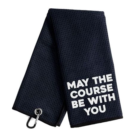 "May The Course Be With You" Funny Golf Towel with Clip