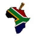 Africa Map Pendant With South Africa Flag Display Necklace