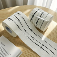 1 Roll Barbed wire Pattern Toilet Paper - one stripe