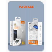 LDNIO - A3511Q - 3 Port Wall Charger With iPhone Cable 65W - White